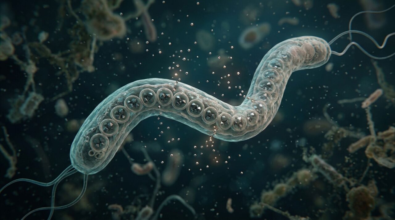 Magnetossomos bacterianos estão associados à regulação do ferro e à proteção celular observada nos vermes