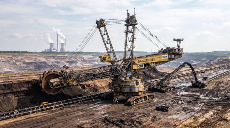 A Bagger 288, a colossal escavadeira alemã e suas proporções impressionantes de mineração.