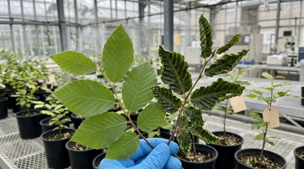 Experimentos com nematoides revelaram diferenças genéticas na resposta das faias-americanas à doença