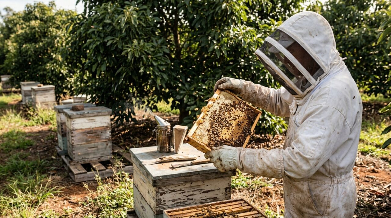 Ladrões retiraram quadros com abelhas, crias e rainhas, comprometendo os serviços de polinização agrícola