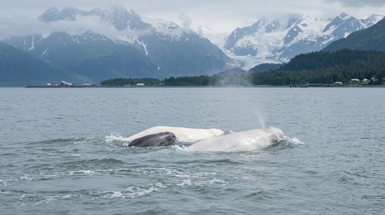 Uma baleia branca ameaçada virou evento de contagem no Alasca: moradores e cientistas se espalham pela costa para procurar belugas de Cook Inlet