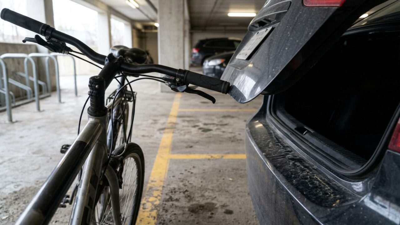 Condomínio instala suportes de bicicleta atrás das vagas e moradores percebem que os guidões avançam sobre o espaço usado para abrir o porta-malas dos carros