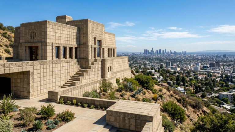 Bilionário compra a casa de Frank Lloyd Wright danificada por um terremoto por US$ 4,5 milhões, 70% abaixo do preço pedido, e gasta até US$ 17 milhões para restaurar a mansão que foi cenário de Blade Runner