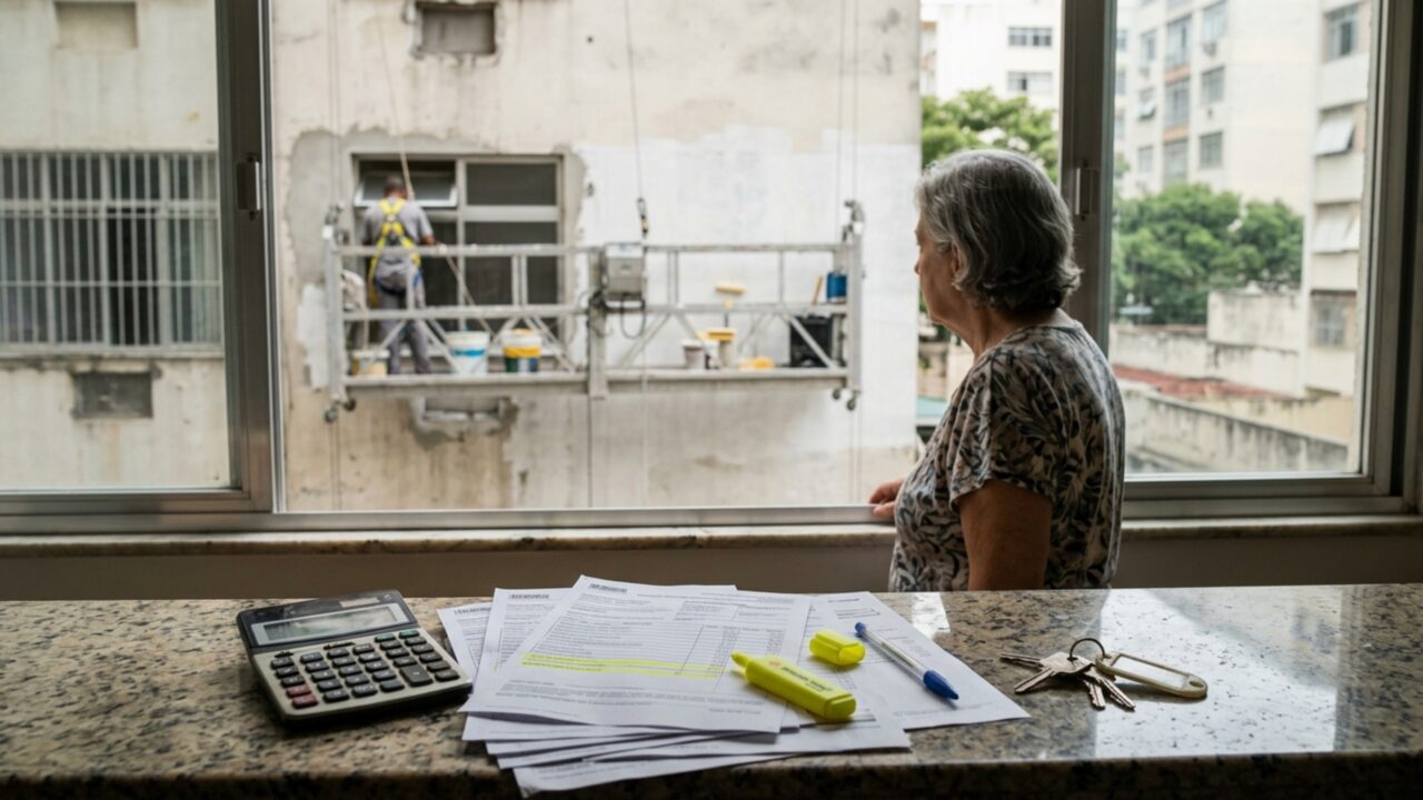 Aposentada paga condomínio junto com o aluguel por anos e só ao deixar o imóvel descobre que ajudou a bancar reforma da fachada que não era obrigação dela