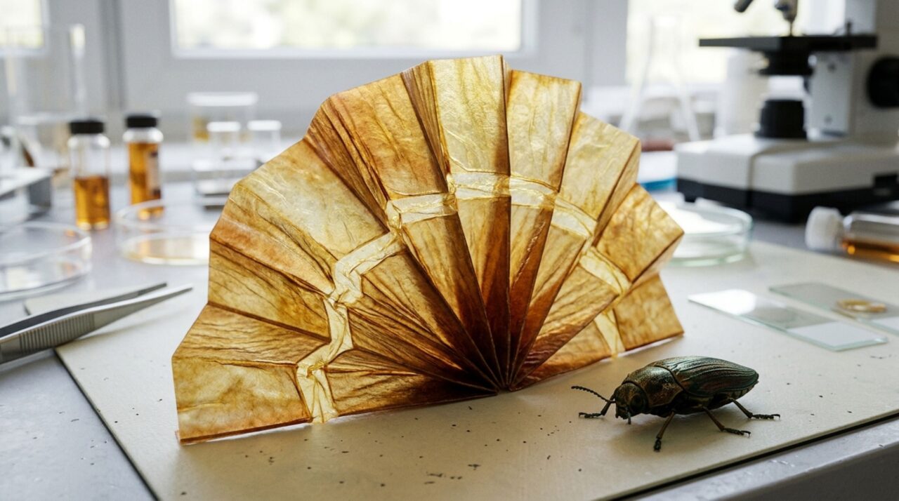 Um exoesqueleto de inseto inspirou um material que fica duro num ponto e flexível poucos centímetros ao lado