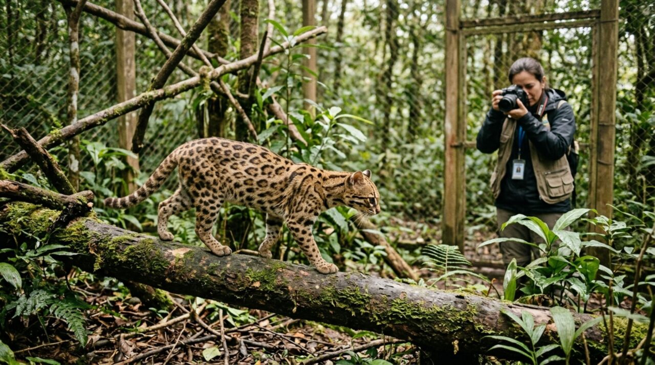 O felino Tigrino, acolhido em um refúgio de vida silvestre na Bolívia, foi fundamental para a identificação científica de Leopardus tilcayo