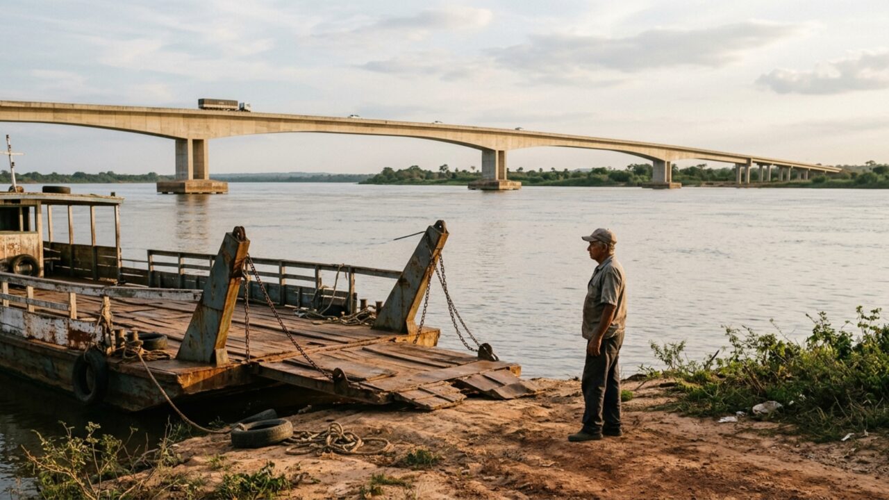 Uma ponte de 1,7 km e acessos de 800 metros foram construídos por R$ 250 milhões para eliminar uma travessia fluvial e conectar duas importantes regiões brasileiras
