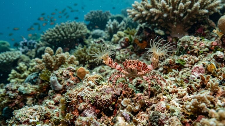 O caranguejo-boxeador carrega anêmonas vivas nas garras para defesa e alimentação