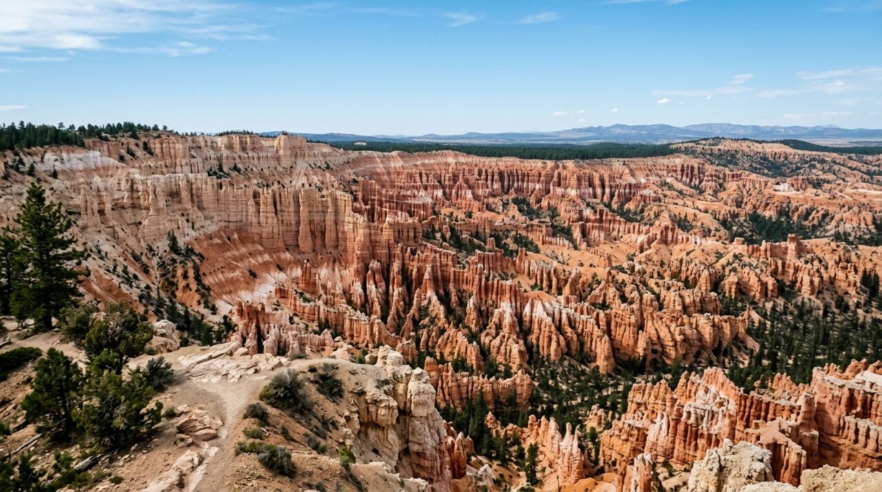 Um paredão parece derreter em torres finas e gelo e chuva desmontam Bryce Canyon um pouco a cada estação