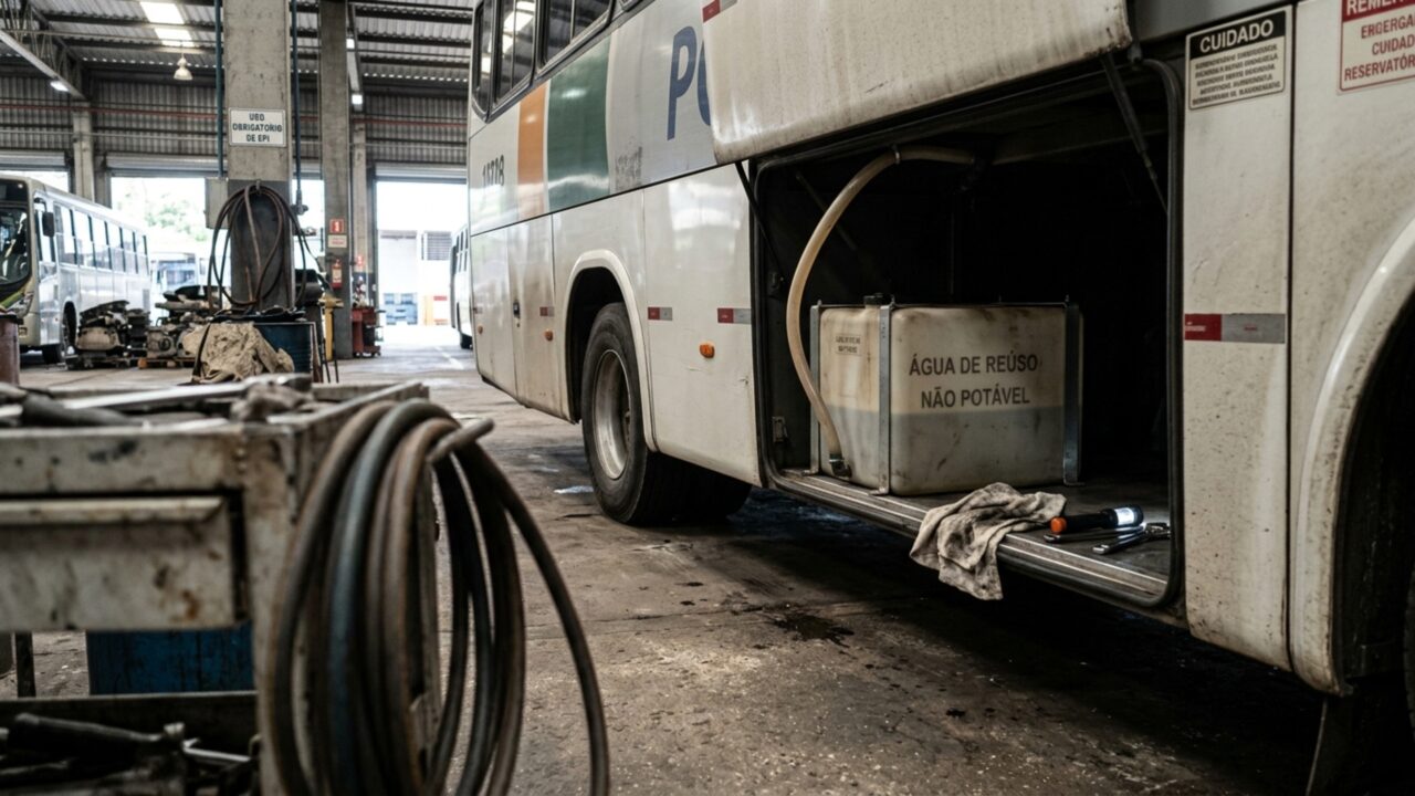 Reaproveitamento de água do ar-condicionado dos ônibus