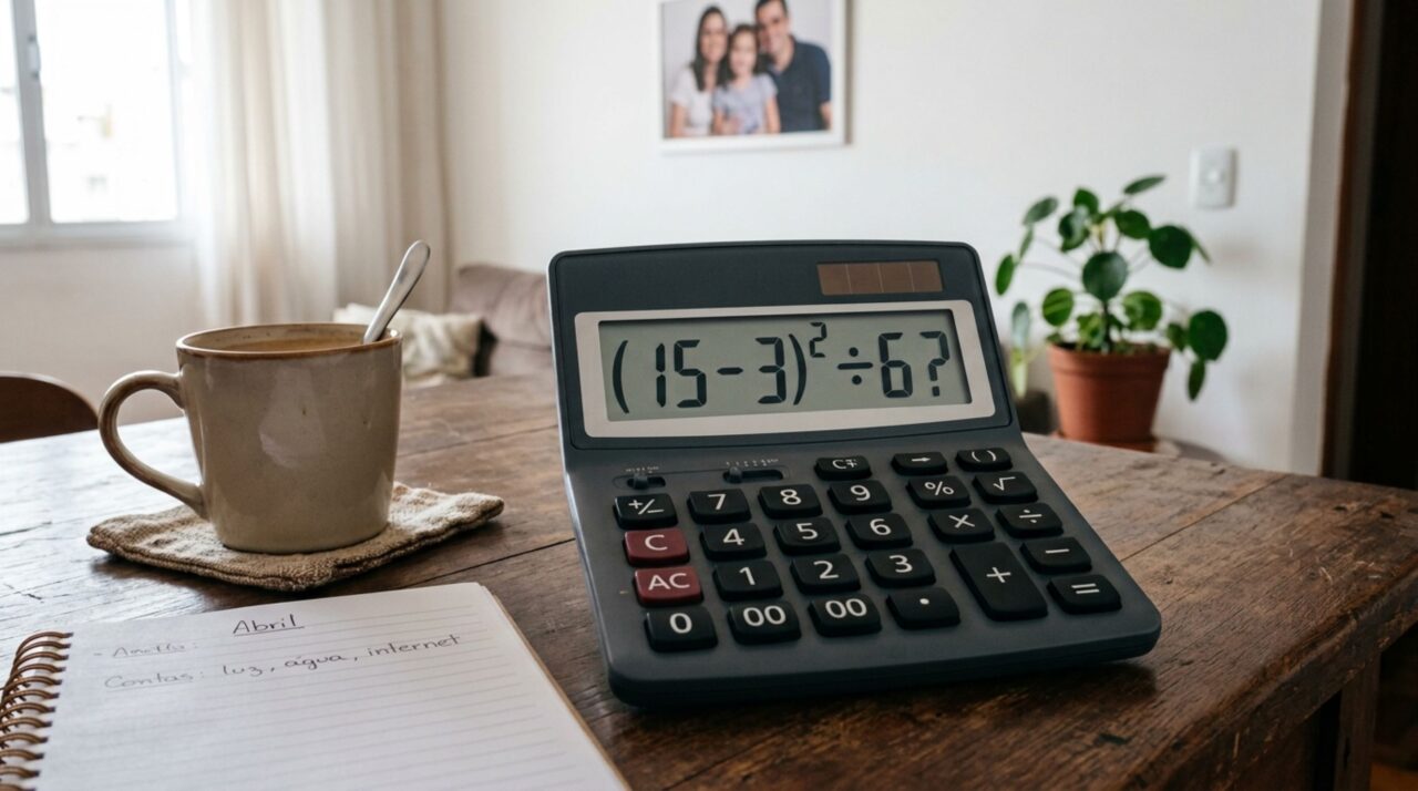Quanto é (15 − 3)² ÷ 6? A resposta exige atenção até a última operação