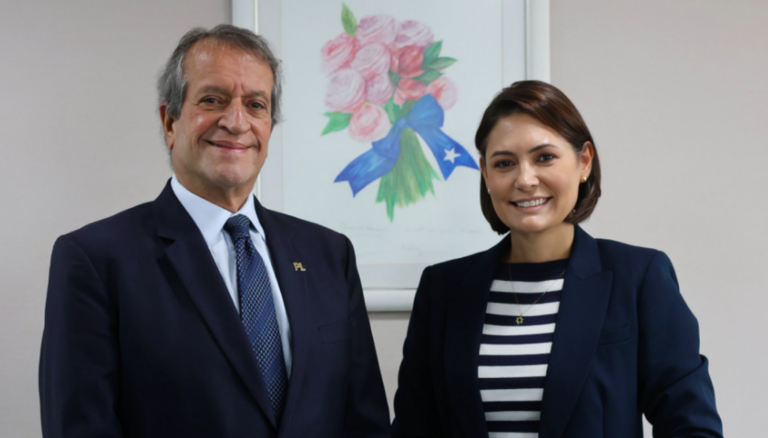 Valdemar Cost Neto e Michelle Bolsonaro