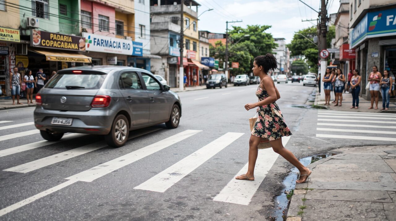 A multa de trânsito ao não dar preferência para pedestre na faixa sem semáforo