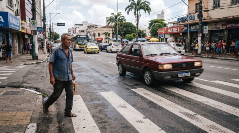 A multa de trânsito ao não dar preferência para pedestre na faixa sem semáforo