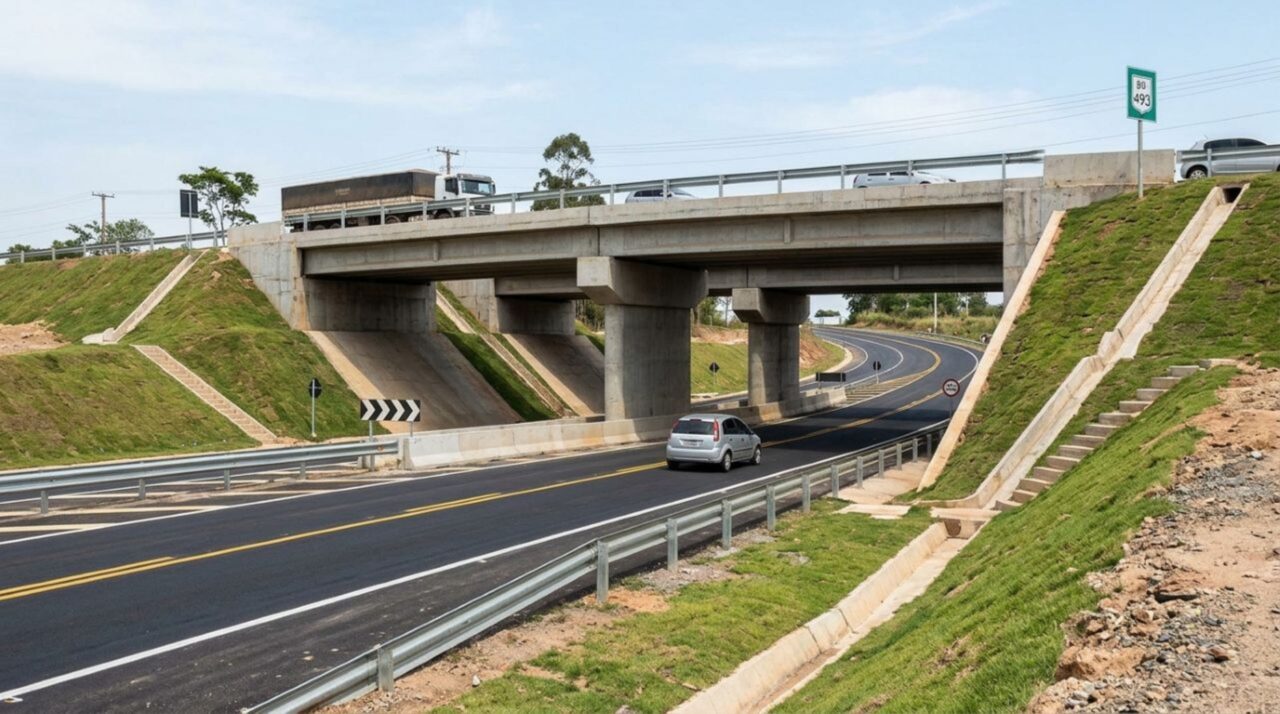 Uma ponte, duas passagens inferiores e 5 km de pistas duplicadas foram entregues em uma rodovia que recebe investimentos de R$ 600 milhões no Rio de Janeiro