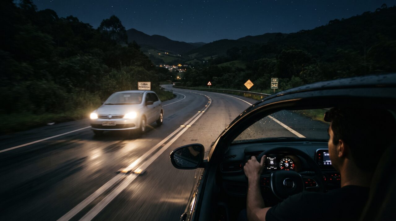 Os significados e alertas por trás da piscada de farol alto entre motoristas nas rodovias.