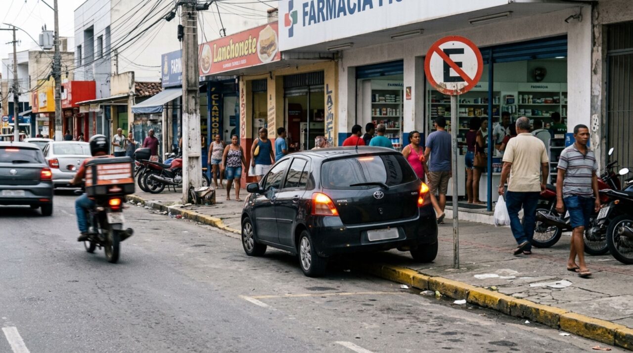 Motorista liga o pisca-alerta para parar “só dois minutos” onde não poderia e o botão não cria uma autorização de estacionamento