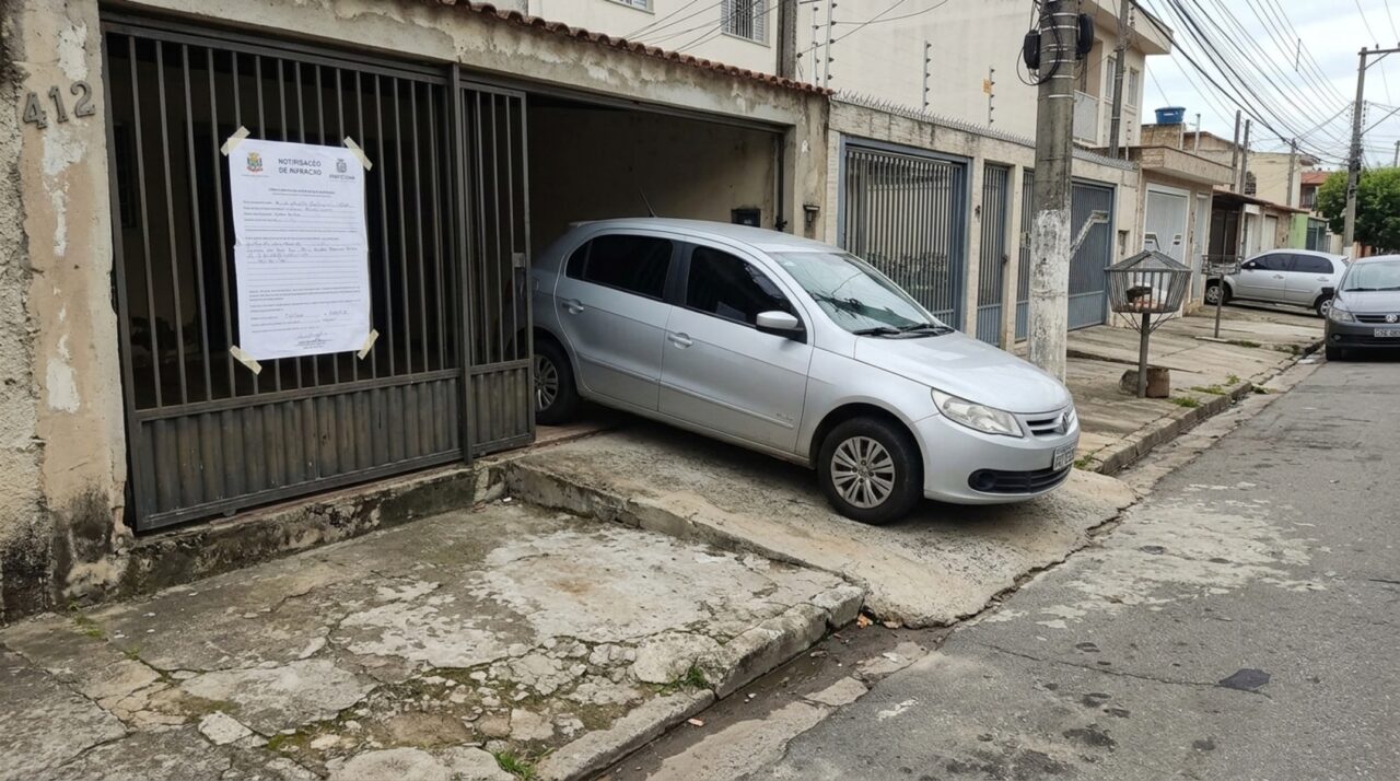 Morador estende rampa da garagem até o meio-fio para não raspar o carro e recebe multa da prefeitura semanas depois