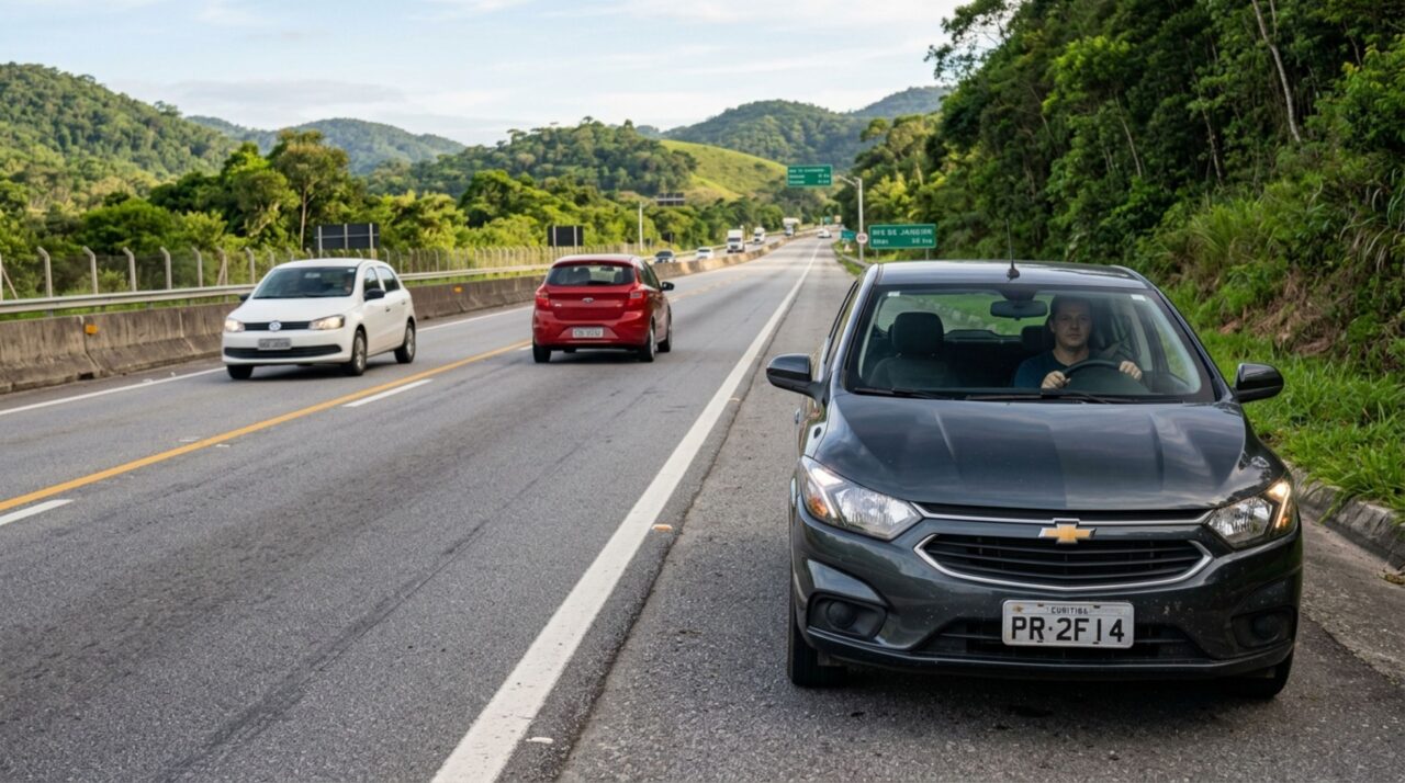 Motorista para no acostamento para esperar amigos que ficaram para trás, acredita que permanecer dentro do carro evita problemas e descobre o que é considerado infração no acostamento