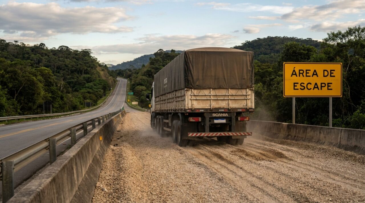 Família estaciona em uma área de escape para fazer um lanche durante a viagem e descobre que aquele espaço não funciona como estacionamento comum
