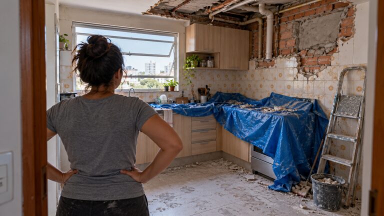 Casal passa semanas com a cozinha desmontada por uma obra urgente no imóvel alugado e só depois descobre que o tempo do reparo pode mudar o valor do aluguel