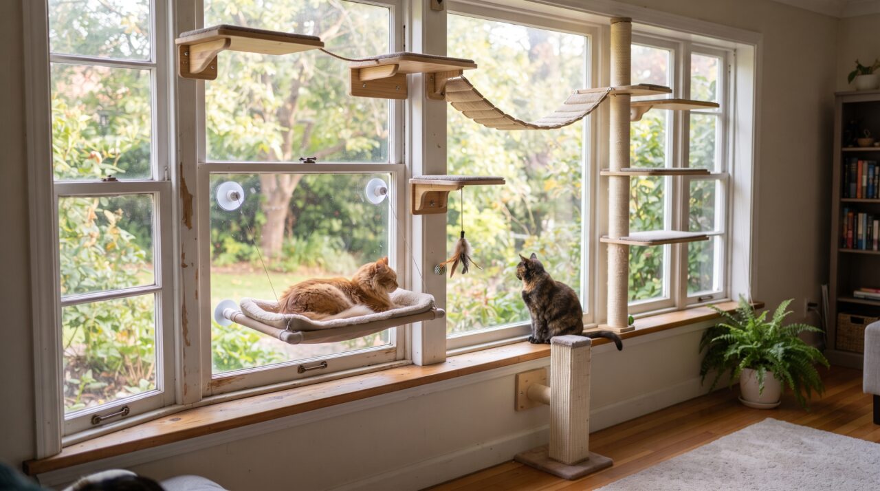 Quanto custa construir um “catio” (pátio seguro para gatos) de 6 m² integrado à janela em 2026?
