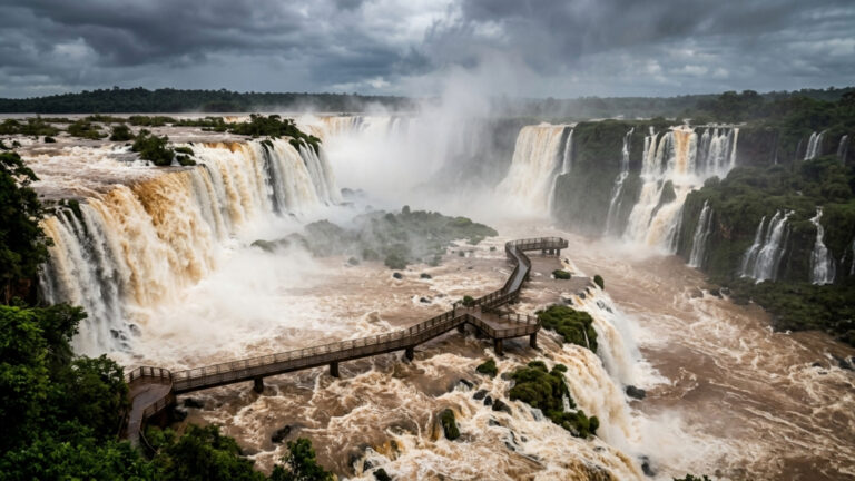Cataratas do Iguaçu entram em alerta após vazão quase 9 vezes maior que a média; parque é fechado