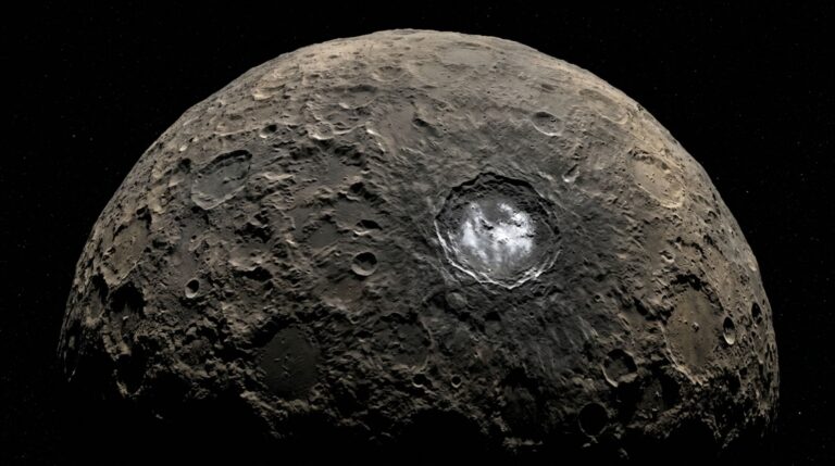Ceres preserva crateras, minerais hidratados e depósitos de sais que revelam bilhões de anos de evolução no cinturão de asteroides