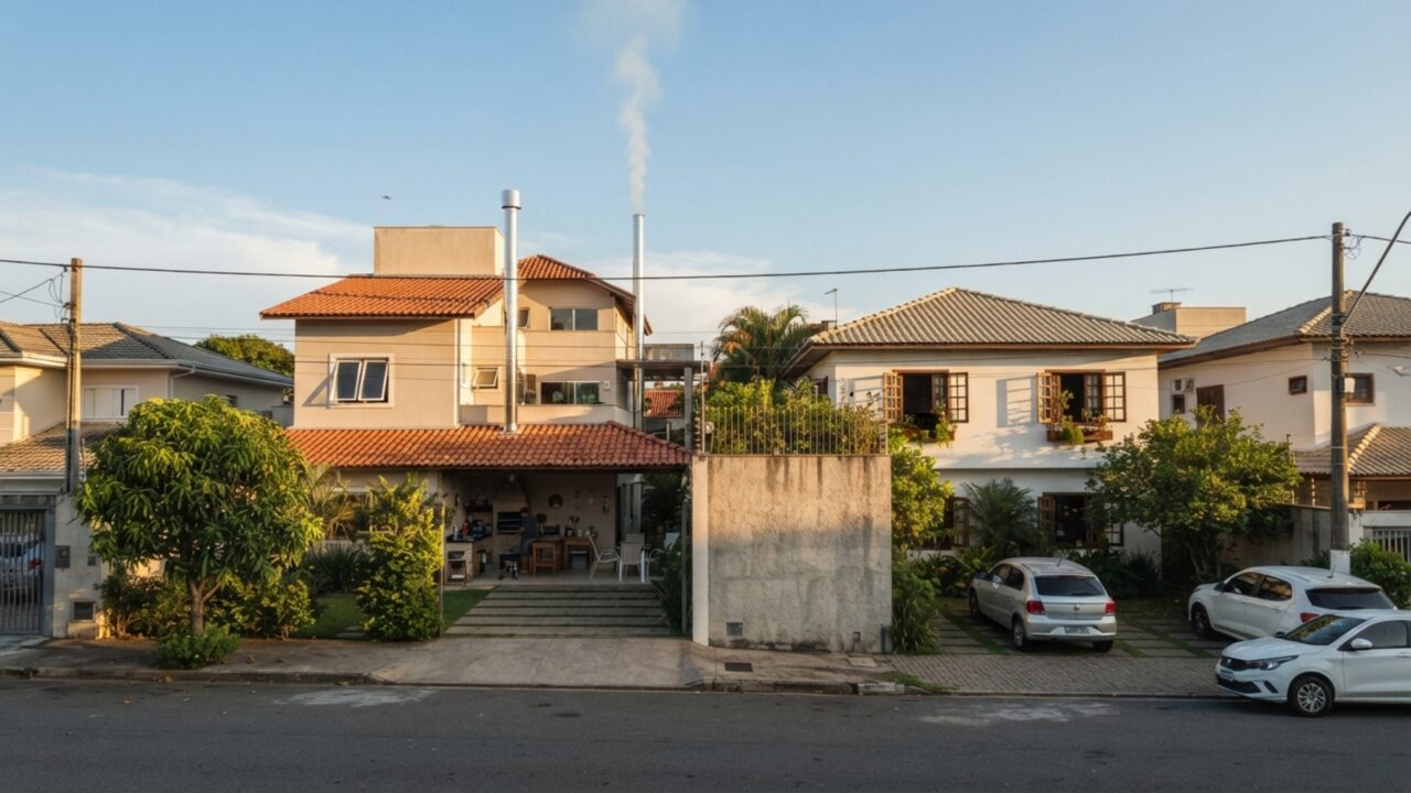 Vizinho instala uma churrasqueira encostada no muro e moradora percebe que a fumaça passou a entrar justamente pela janela da cozinha