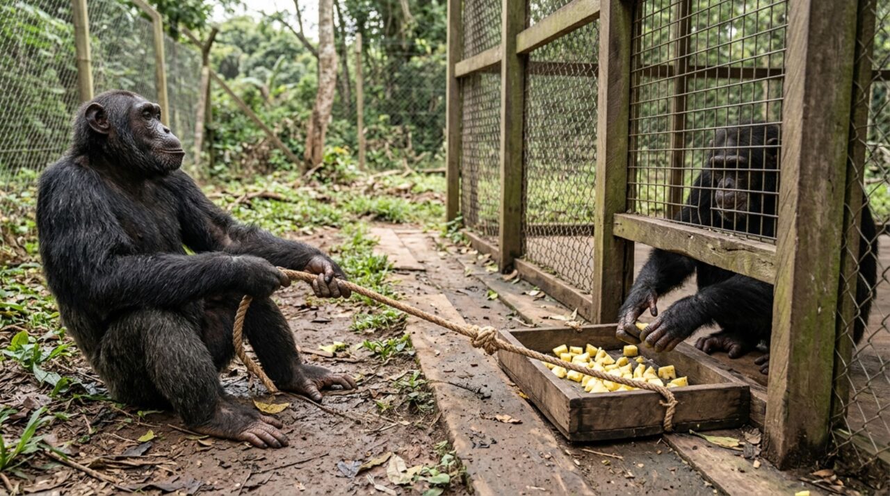 Chimpanzés participaram de testes com abacaxi para investigar a influência dos vínculos sociais no comportamento