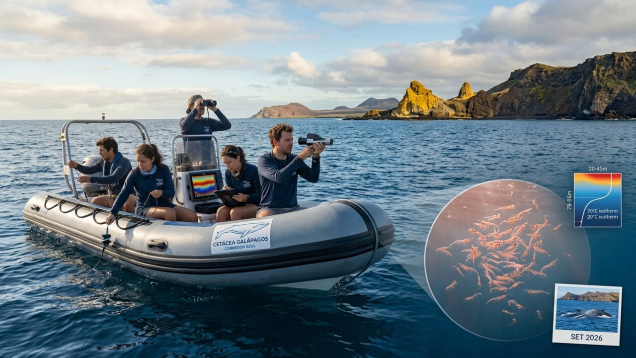 Cientistas buscam explicar a ausência de baleias-azuis em Galápagos durante expedição