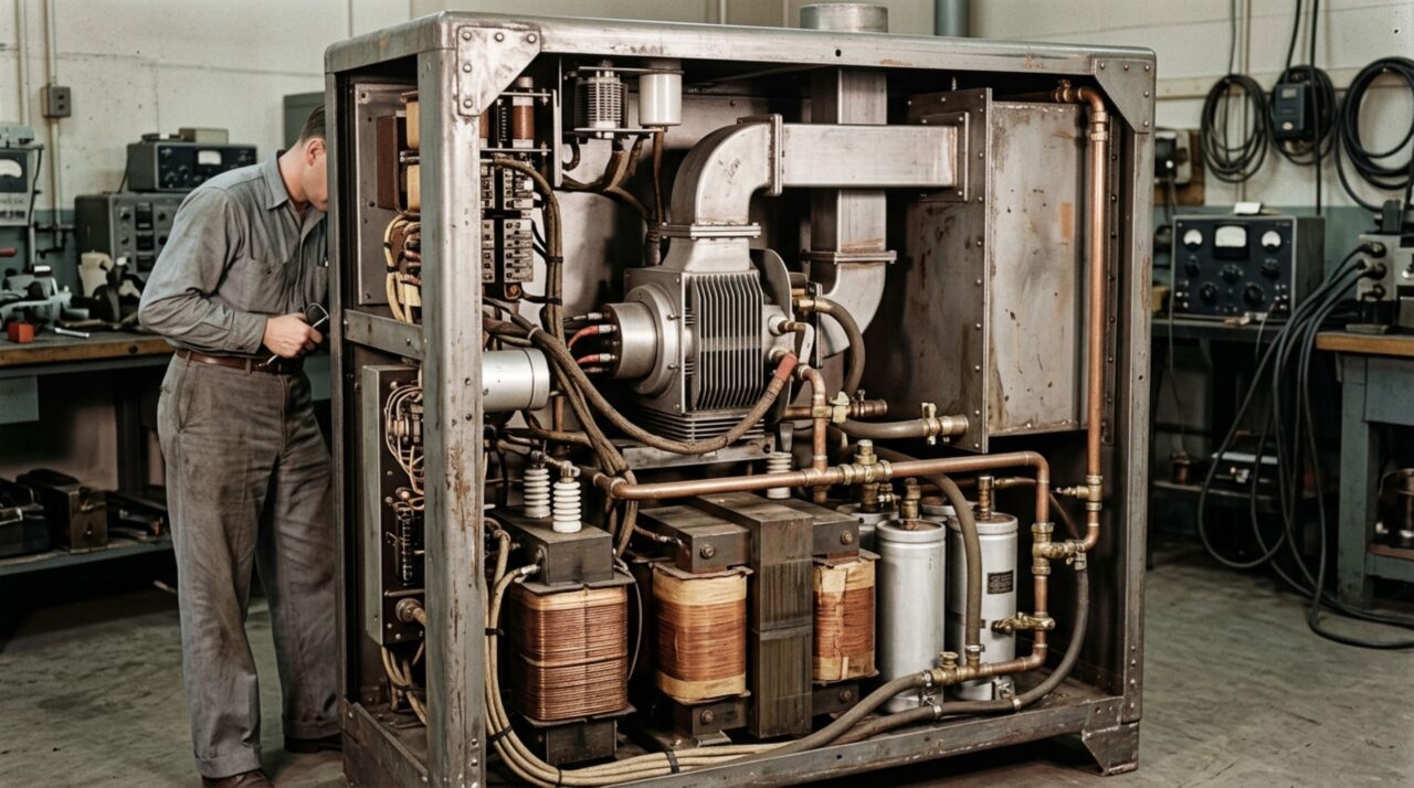 Magnetrons, transformadores e refrigeração a água tornavam os primeiros micro-ondas enormes e pesados