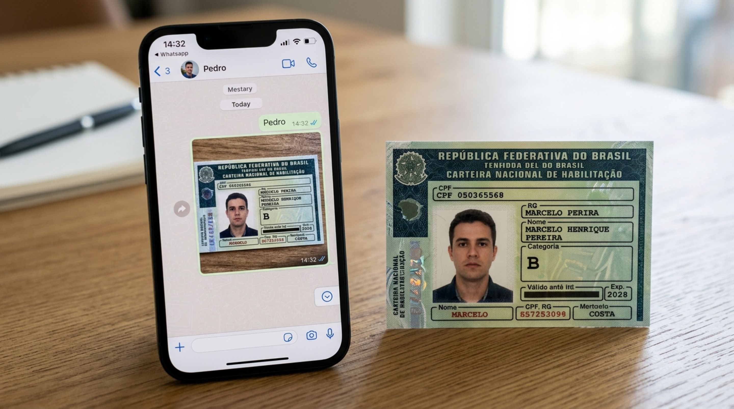 Motorista deixa a CNH em casa e pede que a esposa envie uma foto por mensagem, mas descobre que a imagem recebida não resolve, sozinha, todas as verificações da blitz