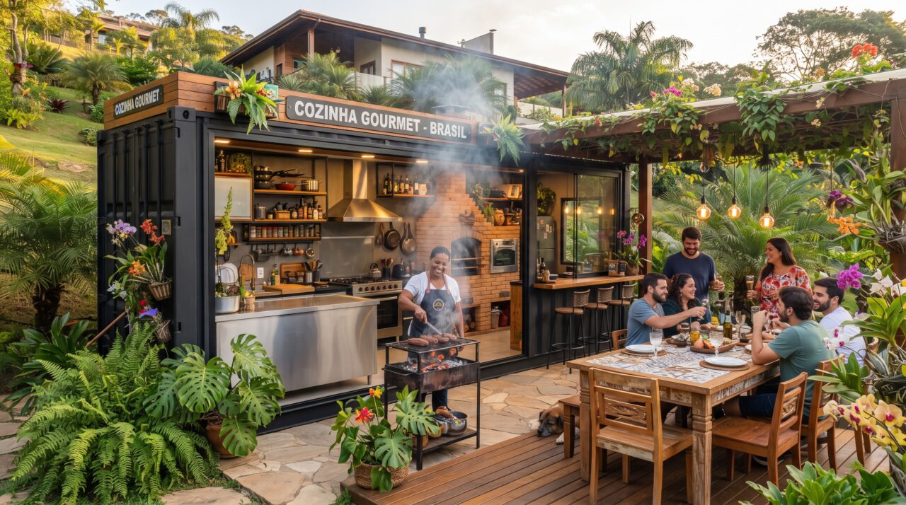 Quanto custa transformar um contêiner de 15 m² em uma cozinha gourmet de quintal em 2026?