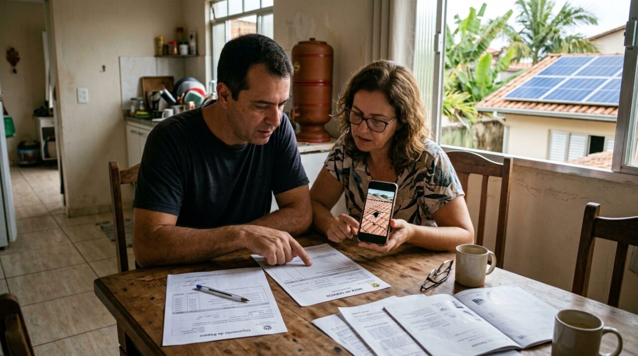 Casal contrata uma empresa para instalar placas solares, funcionário deixa uma ferramenta cair sobre a varanda do vizinho e dono do imóvel cobra o prejuízo, mas nota de serviço identifica quem executava a instalação