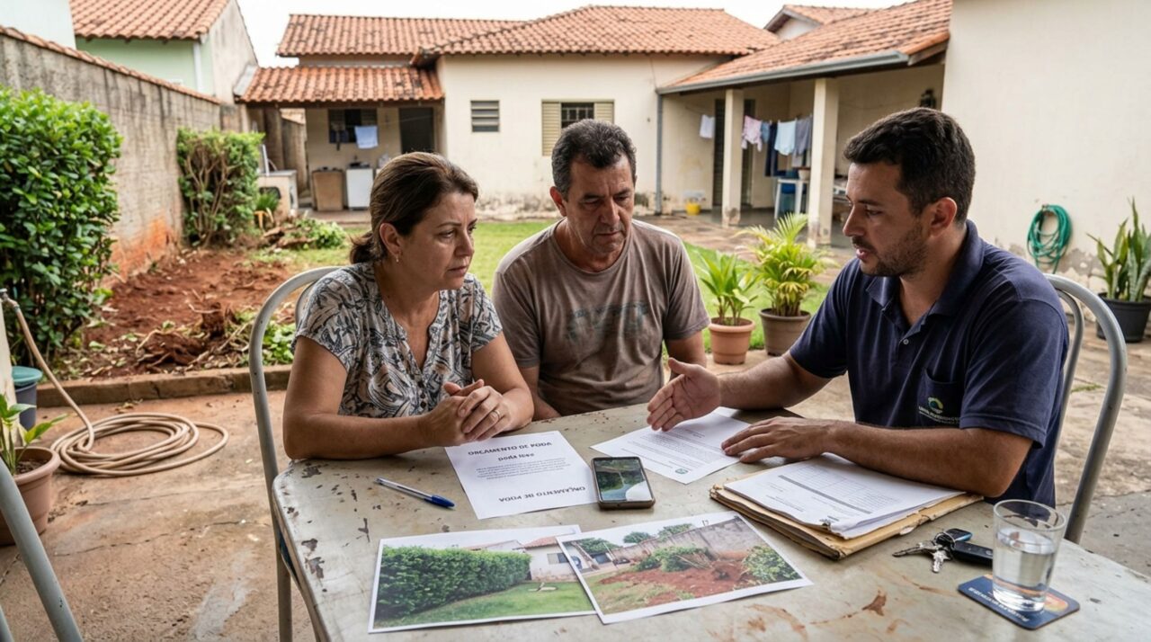 Casal contrata poda leve da cerca viva e descobre que o vizinho orientou a equipe a arrancar todas as plantas, exigindo explicações sobre quem autorizou a mudança do serviço