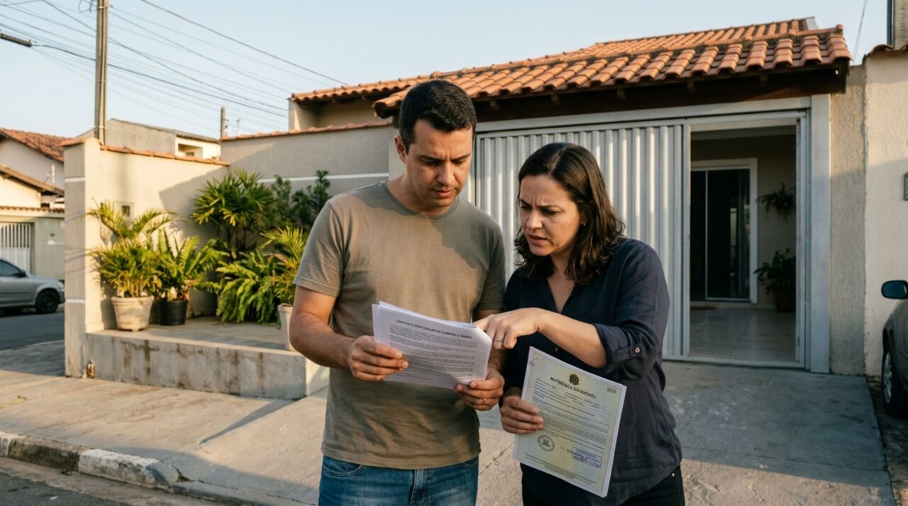 Casal constrói casa em terreno comprado por contrato particular e descobre, ao procurar financiamento, que o vendedor ainda consta como proprietário na matrícula