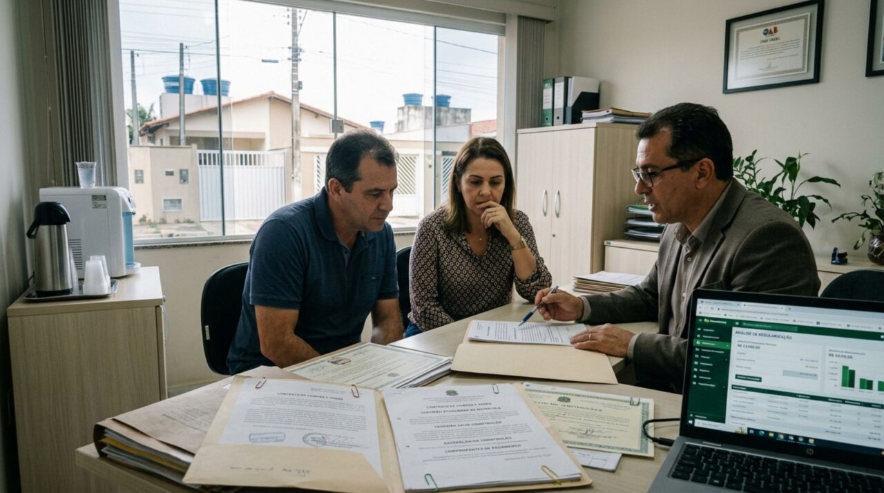 Casal constrói casa em terreno comprado por contrato particular e descobre, ao procurar financiamento, que o vendedor ainda consta como proprietário na matrícula