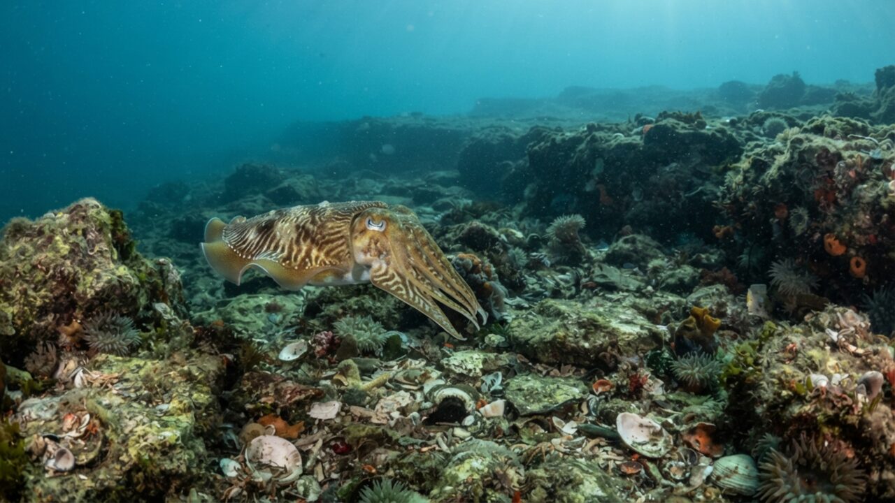 Uma lula parente do polvo gruda melhor justamente no que é áspero: ventosas microscópicas parecem feitas para segurar caranguejos e peixes