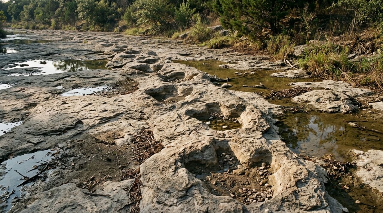 As pegadas de dinossauros que atravessaram 113 milhões de anos até reaparecerem nas margens de um rio do Texas