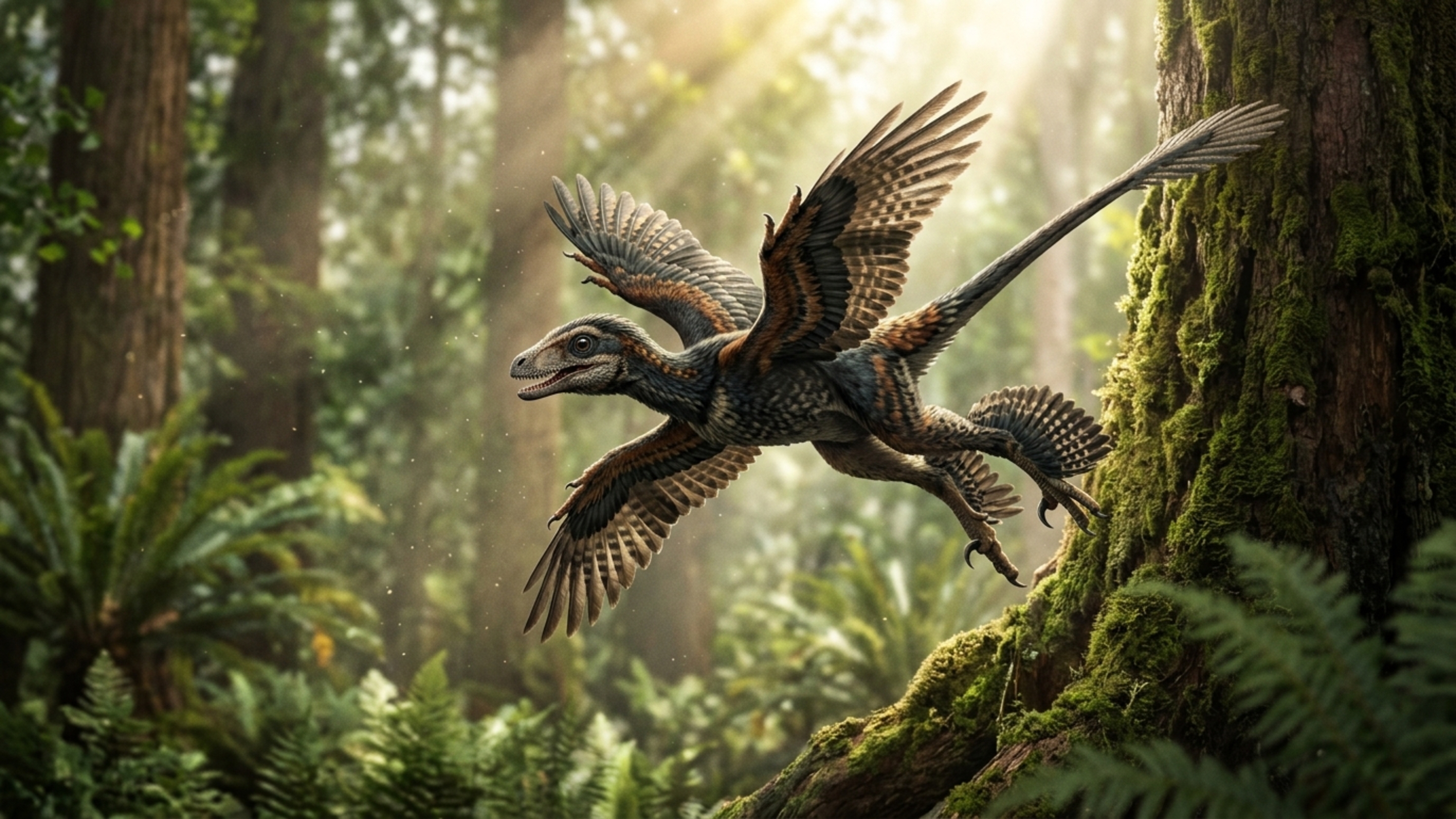 Um pedaço de rocha com penas nas quatro patas reforça uma ideia estranha sobre a origem do voo nos dinossauros