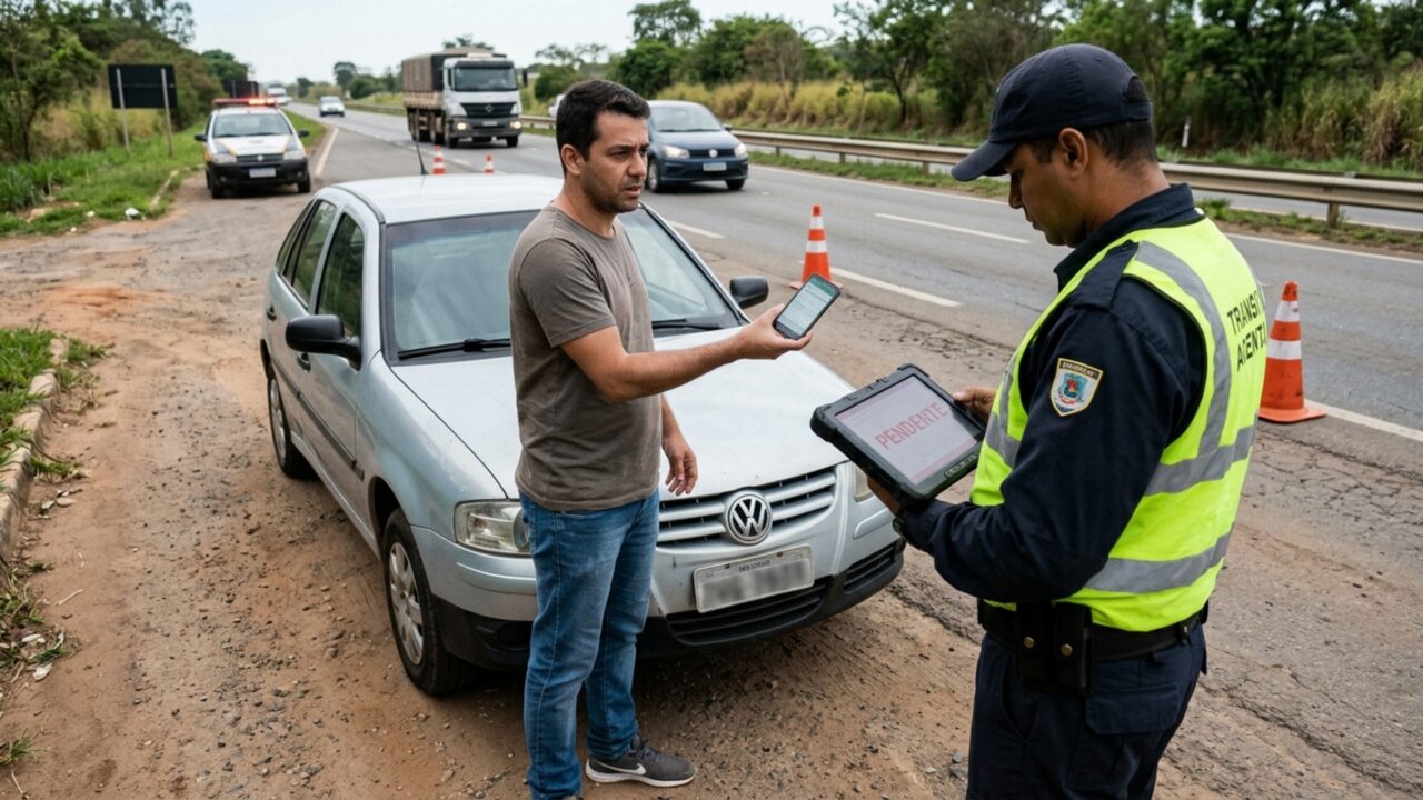Motorista paga o IPVA antes de viajar e descobre que o comprovante do imposto não substitui a regularização do licenciamento do carro