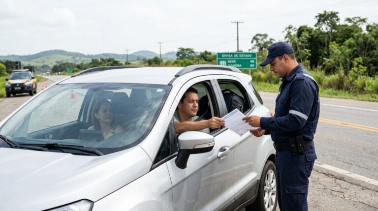 Casal viaja em um carro emplacado em outro estado, recebe uma pergunta sobre o licenciamento durante a fiscalização e descobre por que o calendário local não é necessariamente o aplicado ao veículo