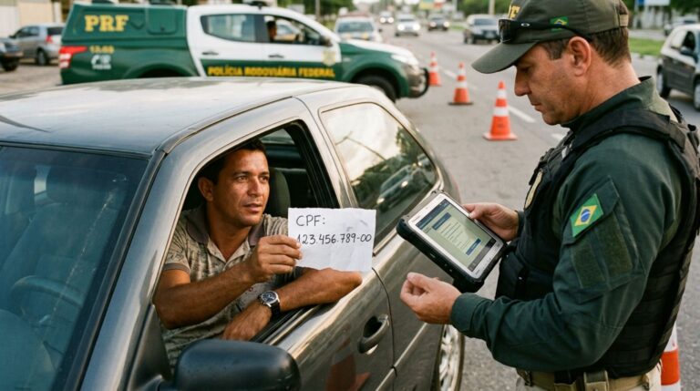 Motorista informa o CPF durante a blitz, acredita que o número substitui a CNH e descobre por que identificar o condutor e verificar sua habilitação são etapas diferentes