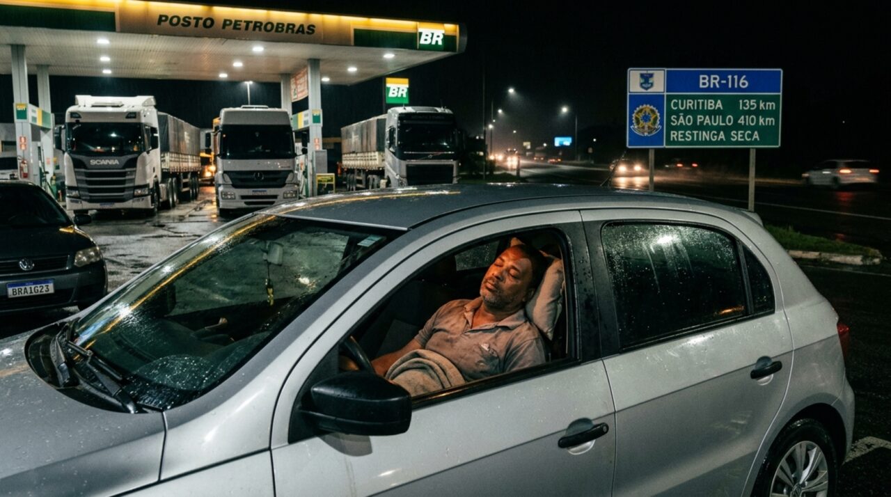 Motorista para no posto para descansar e dormir no carro e descobre o que a lei diz sobre pernoitar no veículo em rodovia federal