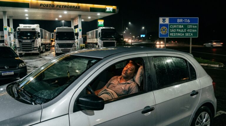 Motorista para no posto para descansar e dormir no carro e descobre o que a lei diz sobre pernoitar no veículo em rodovia federal
