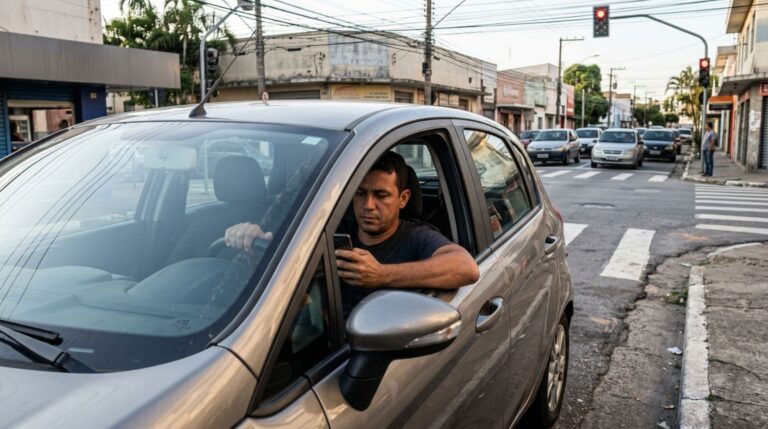 Motorista aproveita o semáforo fechado para responder a uma mensagem, acredita que a infração só acontece com o carro em movimento e descobre como o CTB trata o celular durante a parada no trânsito