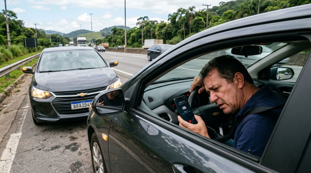 Motorista começa a passar mal na rodovia, encosta no acostamento e procura entender por que uma emergência de saúde exige avaliação diferente de uma parada por conveniência
