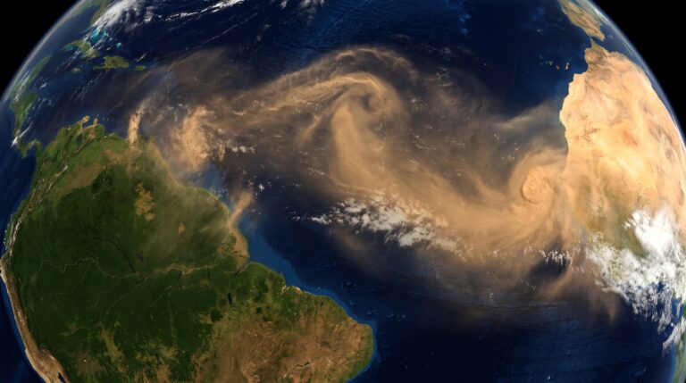A poeira que cruza o Atlântico todos os anos e repõe na Amazônia parte dos nutrientes levados pela chuva