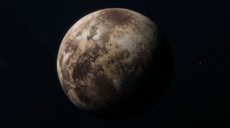 Makemake é um planeta anão gelado do Cinturão de Kuiper que completa uma rotação em aproximadamente 22,83 horas e uma órbita solar em cerca de 305 anos
